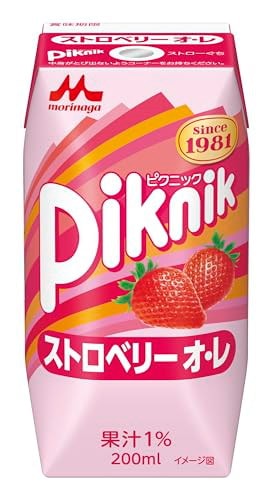 他サイト： 森永乳業 ピクニック ストロベリー オ・レ 200ml [紙パック 飲料 ドリンク 飲み物 常温保存]24本の商品画像