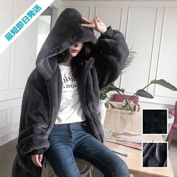 アウター ムートン ファーコート 韓国 ファッション レディース 秋 冬 カジュアル コーデ シンプル 定番 セレカジ 20代 30代 40代 2025 もこもこ ふわふわ エコファー パーカー