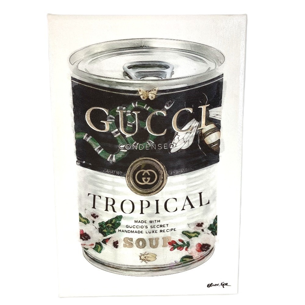 Oliver Gal オリバーガール オブジェ 絵 絵画 アート グッチ GUCCI SOUP スープ缶 インテリア キャンバス ホワイト