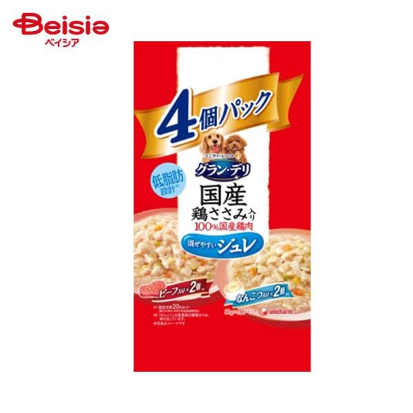 ドッグフード ユニ・チャーム グラン・デリ パウチ ジュレ ビーフ＆なんこつ 80g 4P×16 ウェットフード 缶詰 ペット