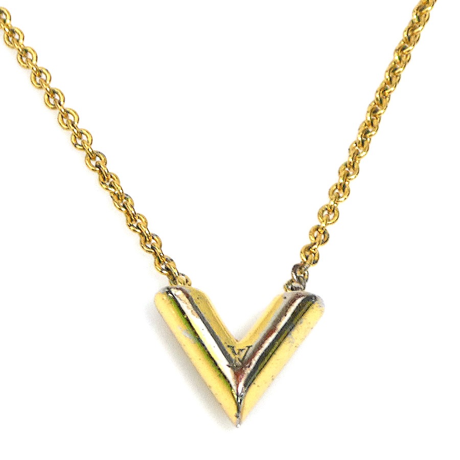 ルイ ヴィトン LOUIS VUITTON ネックレス エセンシャルV メタル ゴールド レディース M61083 h32076a