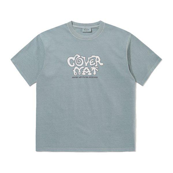 レトロロゴグラフィックダイイングTシャツ ライトブルー CO2602ST44LB