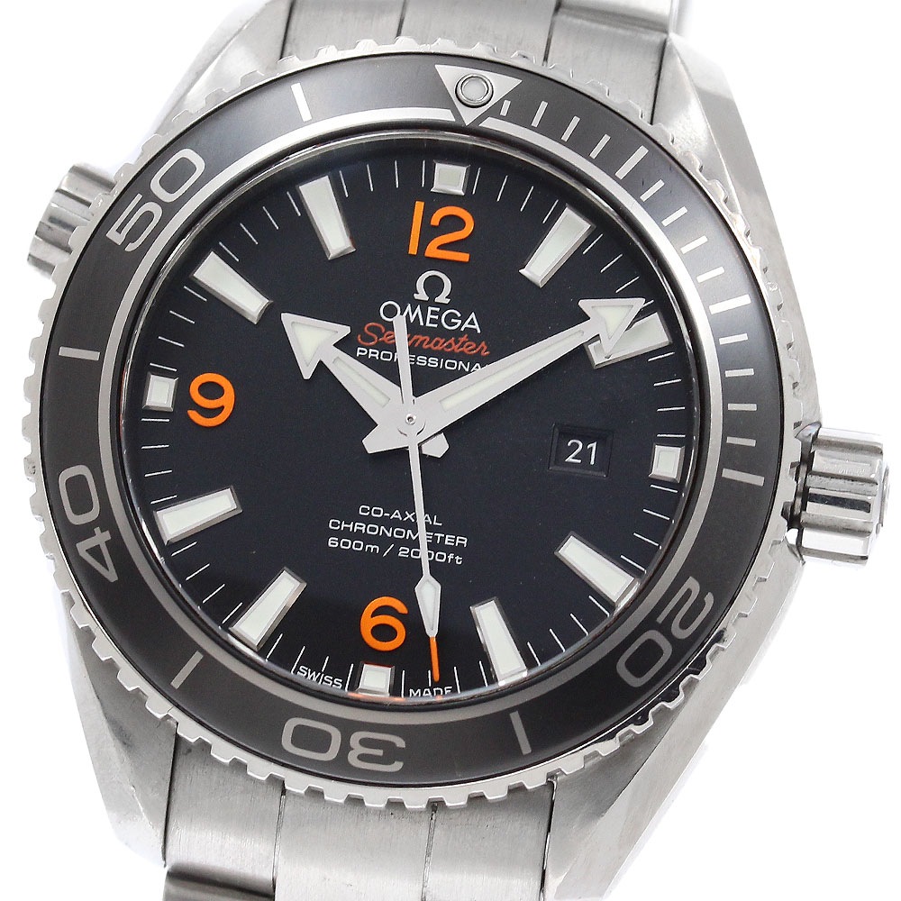 オメガ OMEGA 232.30.38.20.01.002 シーマスター 600 プラネットオーシャン デイト 自動巻き ボーイズ 保証書付き_955696【中古】