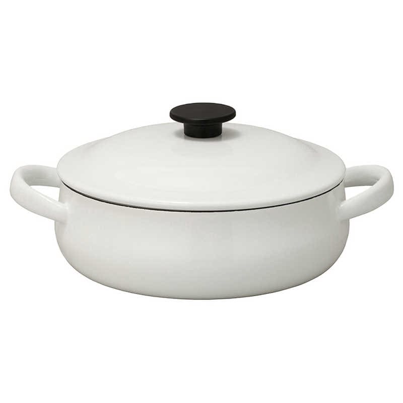 野田琺瑯　LK-25S ホワイト ルーク キャセロール25cm浅型　475221