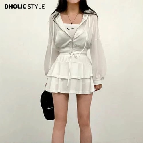 [メガ割りSALE]クロップドパーカー&スカートパンツSET・p407241