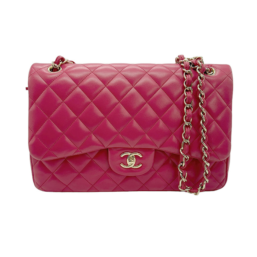 シャネル CHANEL ショルダーバッグ マトラッセ ダブルフラップ レザー/メタル ピンク/ライトゴールド レディース z0760