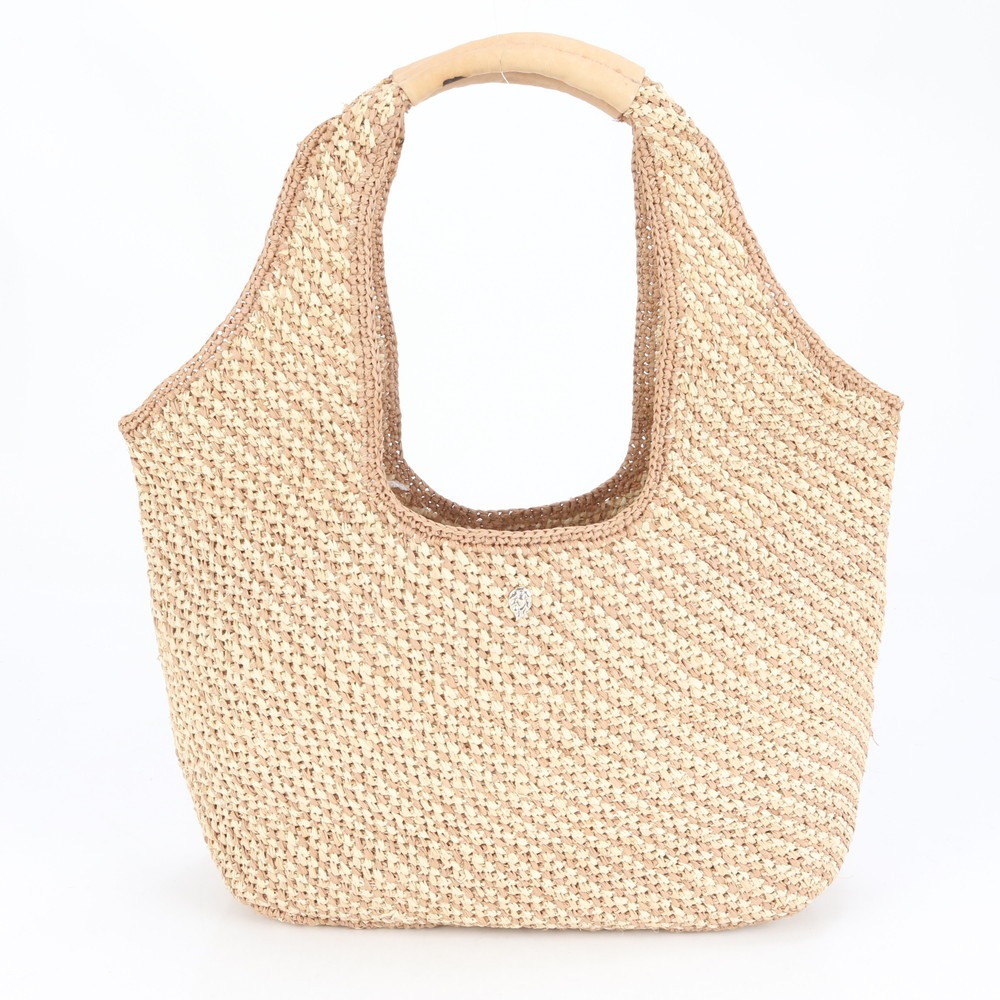 美品 ストロー バッグ かご トート バッグ 肩掛け ショルダー ハンド A4 レディース RRM CM6-3 中古