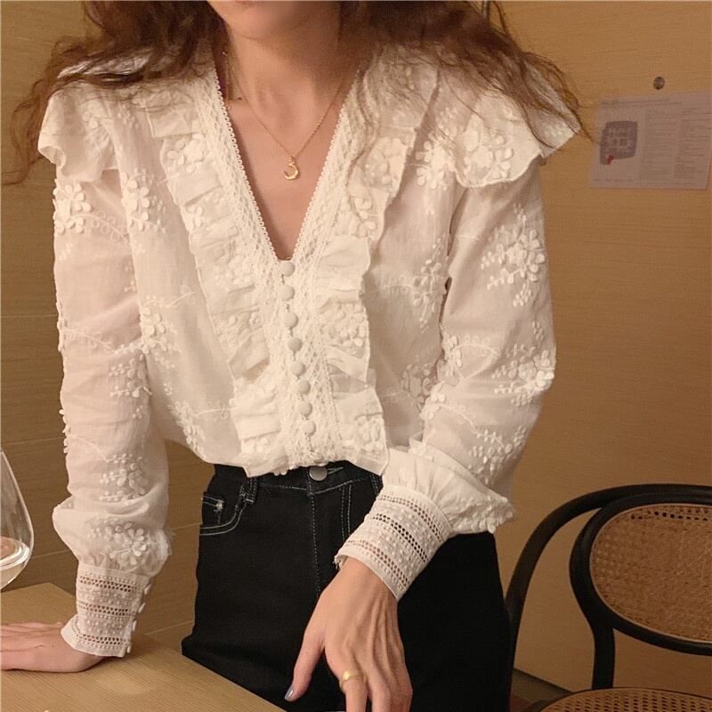 2color レディース トップス シャツ ブラウス シャツブラウス レースブラウス 5,738円