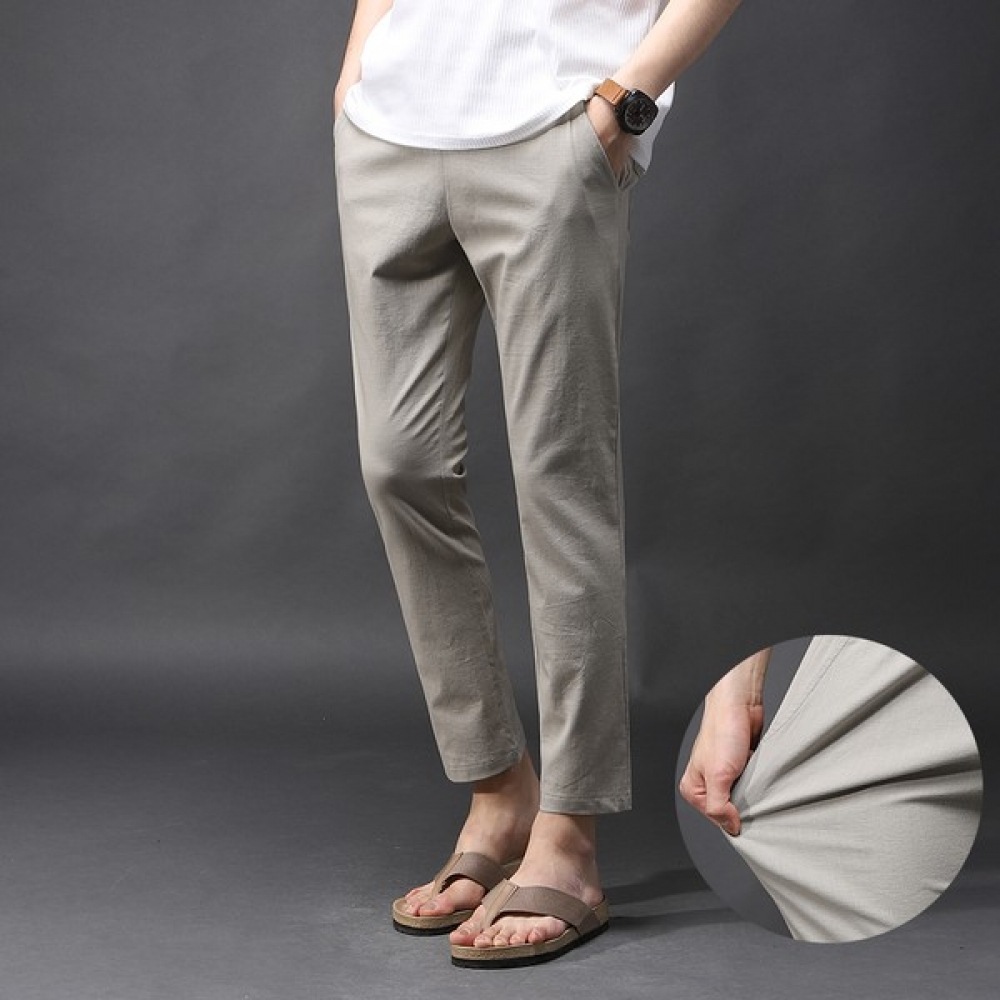 (ジュアンス) ベーシックリネンスパンバンディングパンツ FICP8083