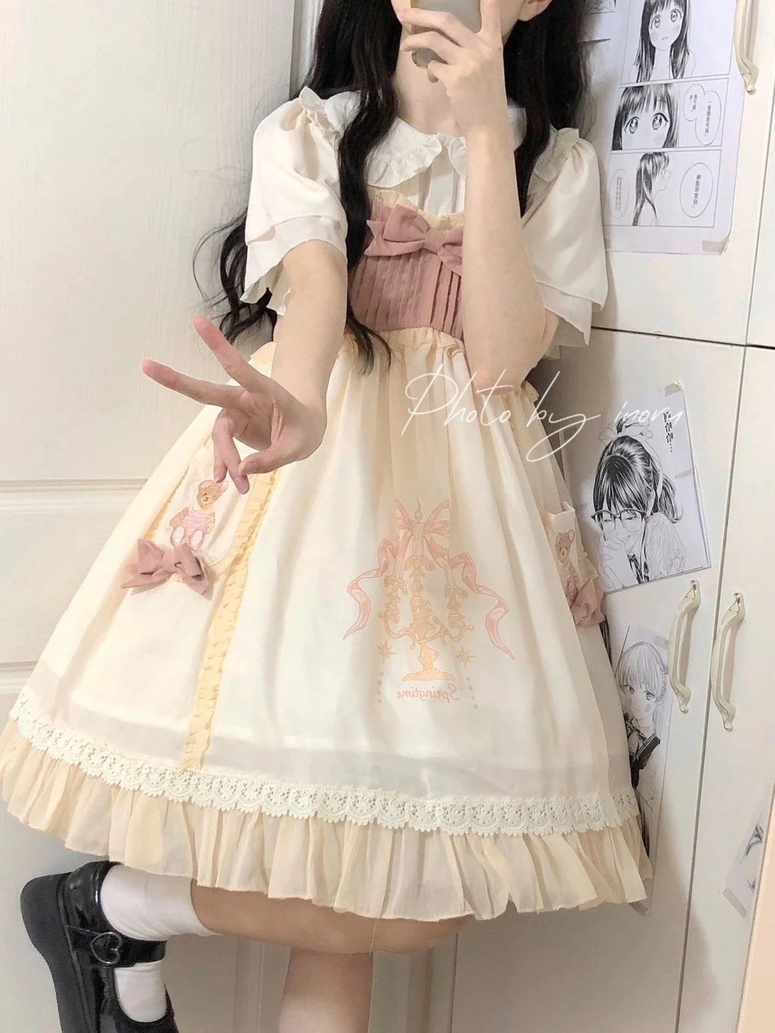 ロリータ コスプレ 新作 ロリータドレス サロペットワンピース+シャツ 2点セットサンタコスプレ