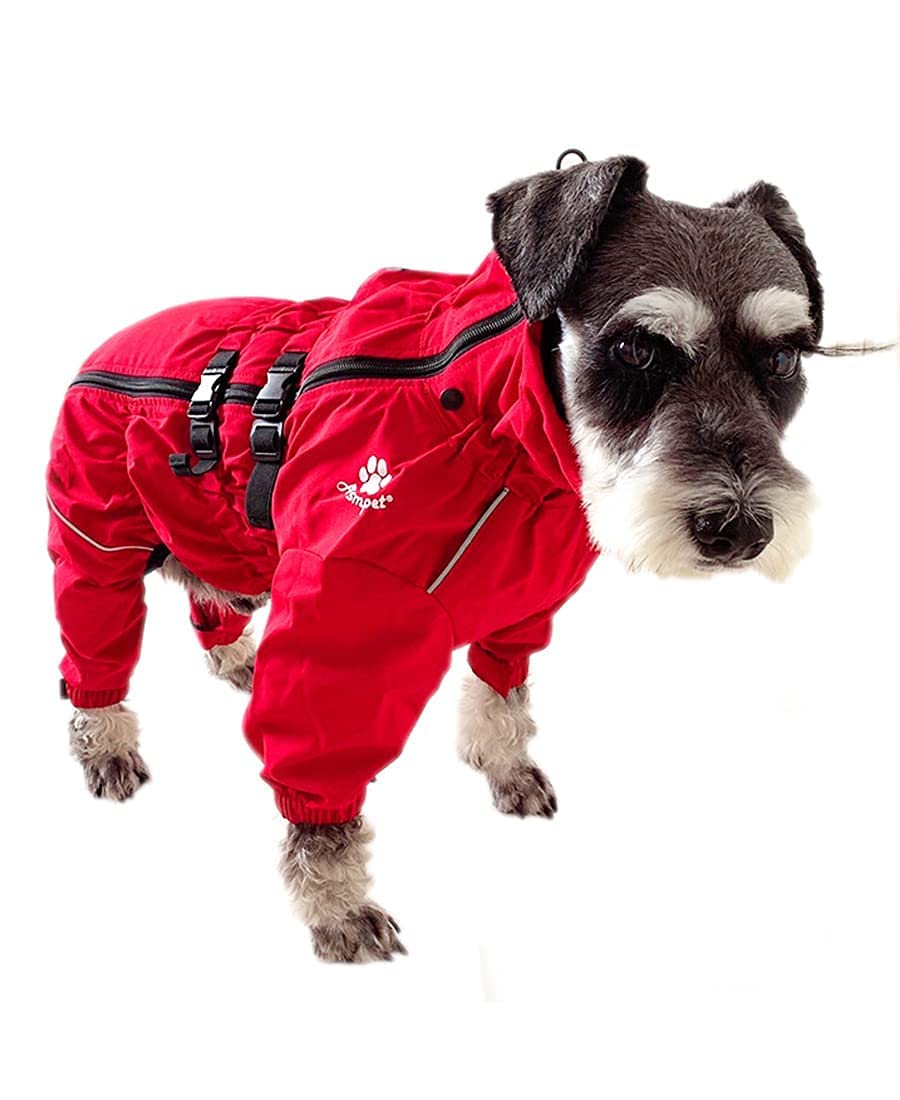 ASMPET 犬 レインコート カッパ 防風 防水 防雪 レインコート 犬 背中開き 通気 軽量 犬用 レインコート 完全防水 耐久性 ドッグ レインコート 着脱簡単 梅雨対策 犬 レインコート 快適