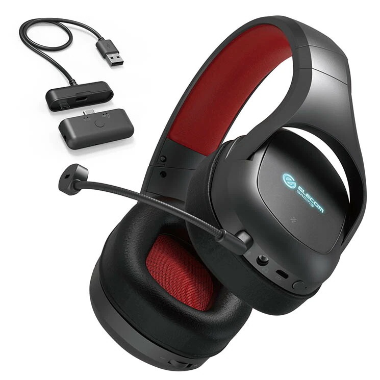 ゲーミングヘッドセット ワイヤレスヘッドホン 無線 2.4GHz (有線3.5mm接続可) マイク付 φ50mm ドライバー ミキサー機能付 3Dサラウンド対応 ブラック