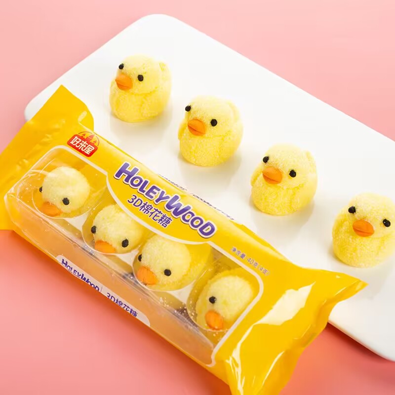 マシュマロリトルイエローダックフルーツフレーバー3Dマシュマロ子供用レジャーマシュマ 数量2