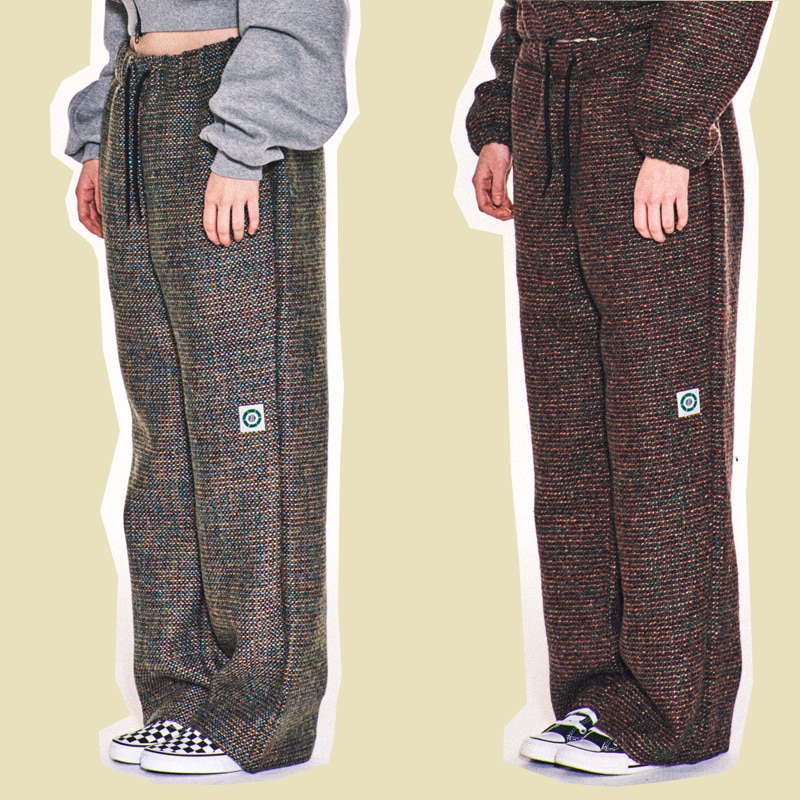 AVRIL TWEED WIDE LONG PANTS