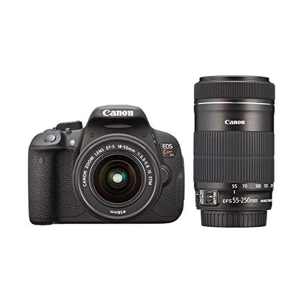 【中古】Canon デジタル一眼レフカメラ EOS Kiss X7i ダブルズームキット EF-S18-55 IS STM/EF-S55-250 IS STM付属 ブラック KISSX7I-WKIT