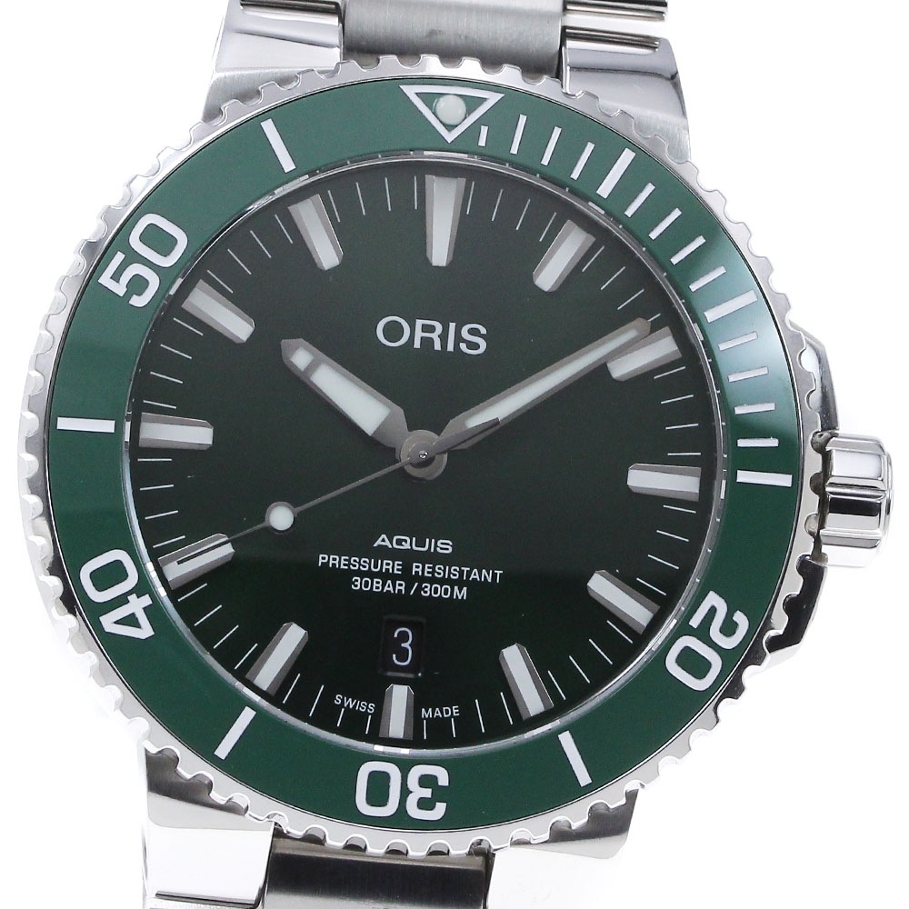 オリス ORIS 7730 アクイス デイト 自動巻き メンズ 保証書付き_846872【中古】