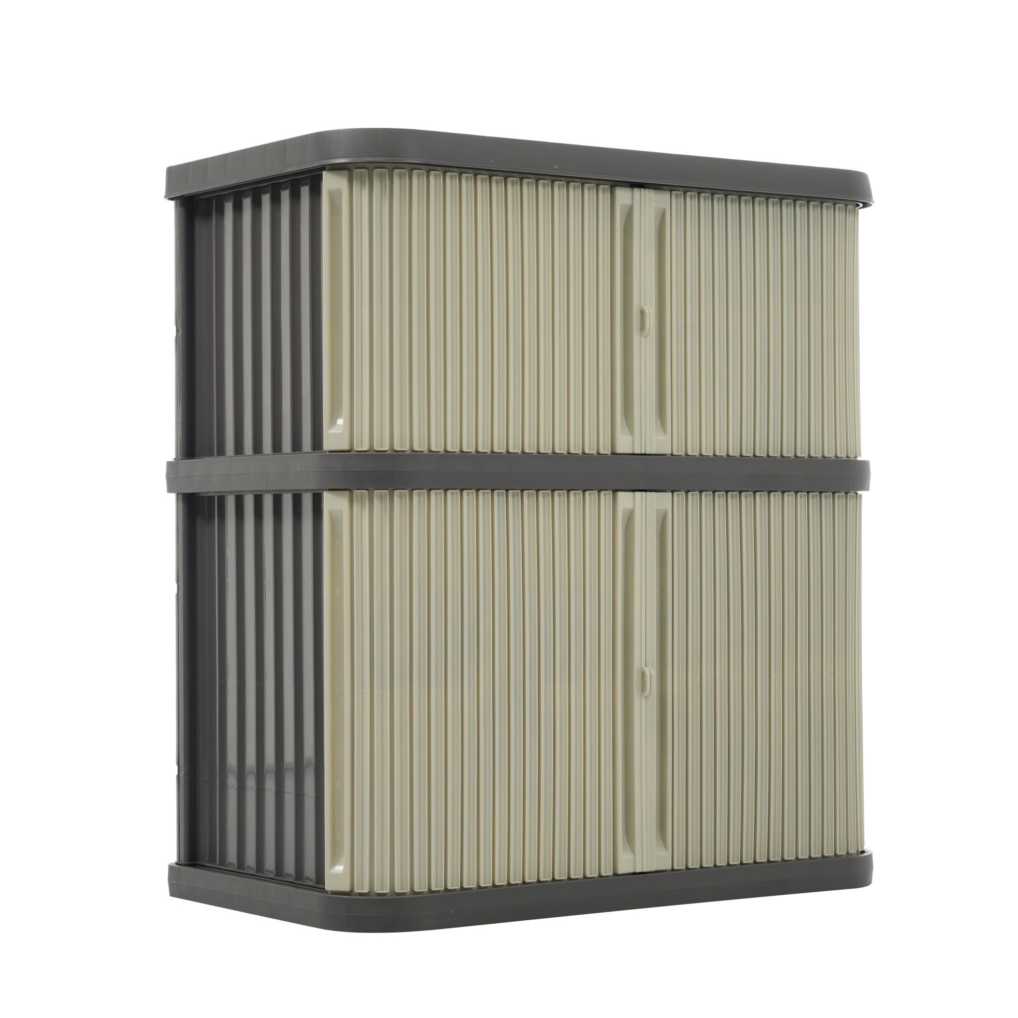 【国内発送】750ミニロッカー 物置 樹脂 小型 収納 おしゃれ 玄関 庭 ガーデニング コンパクト 子ども部屋 両開き 園芸 収納用品 収納庫 ベランダ 庭 インテリア おしゃれ【ベージュ+ブラウン