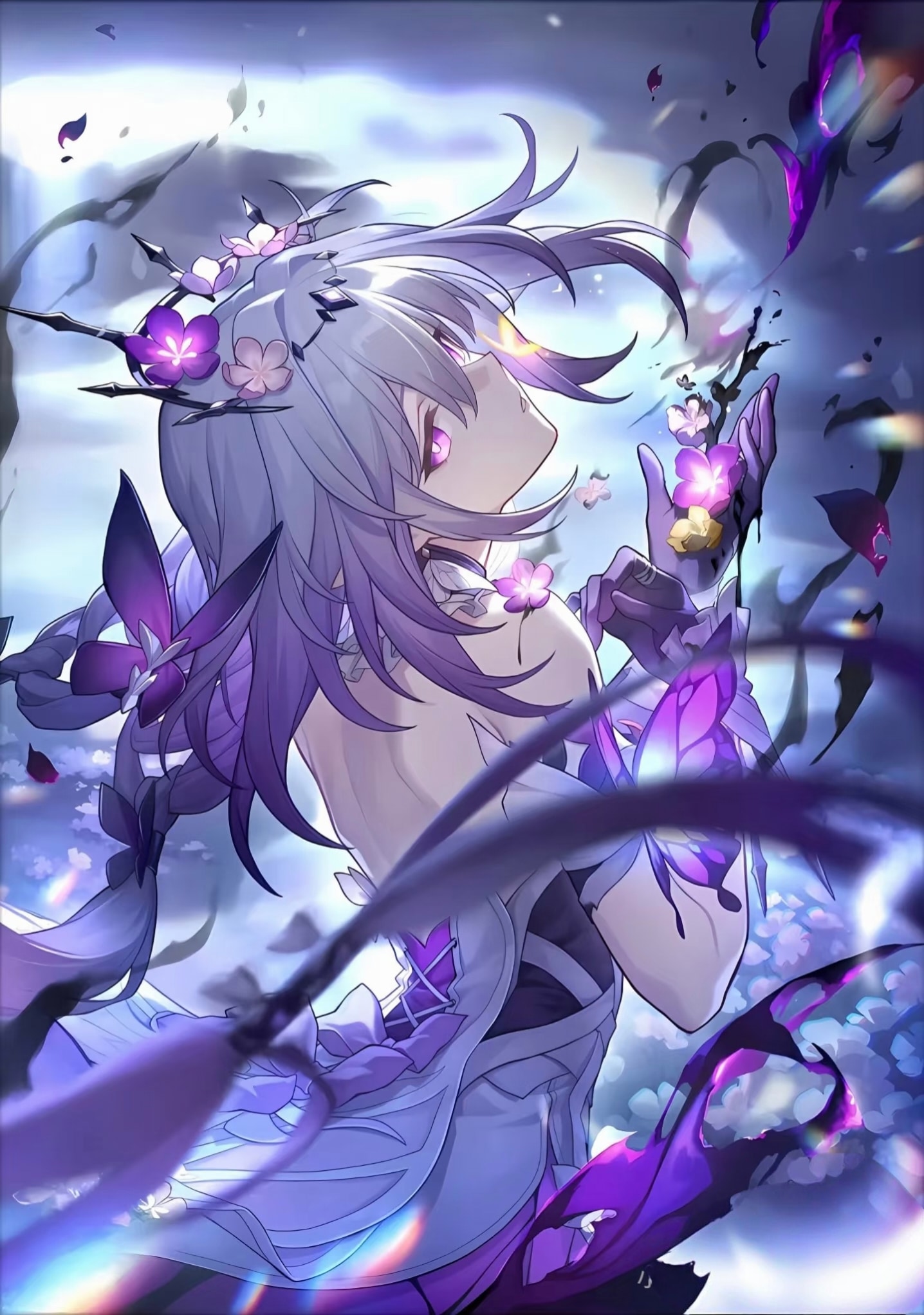 星穹鉄道かすみ蝶コスプレ，星穹铁道霞蝶cos，拥抱新生吧玻吕刻斯，愿死亡捍卫你我！