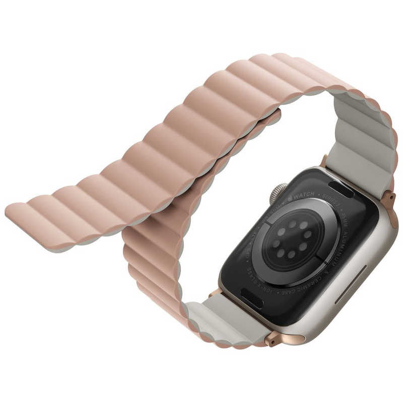KENZAN　UNIQ REVIX REVERSIBLE MAGNETIC APPLE WATCH STRAP 45/44/42MM BLUSH　UNIQ45MMREVPNKBEG