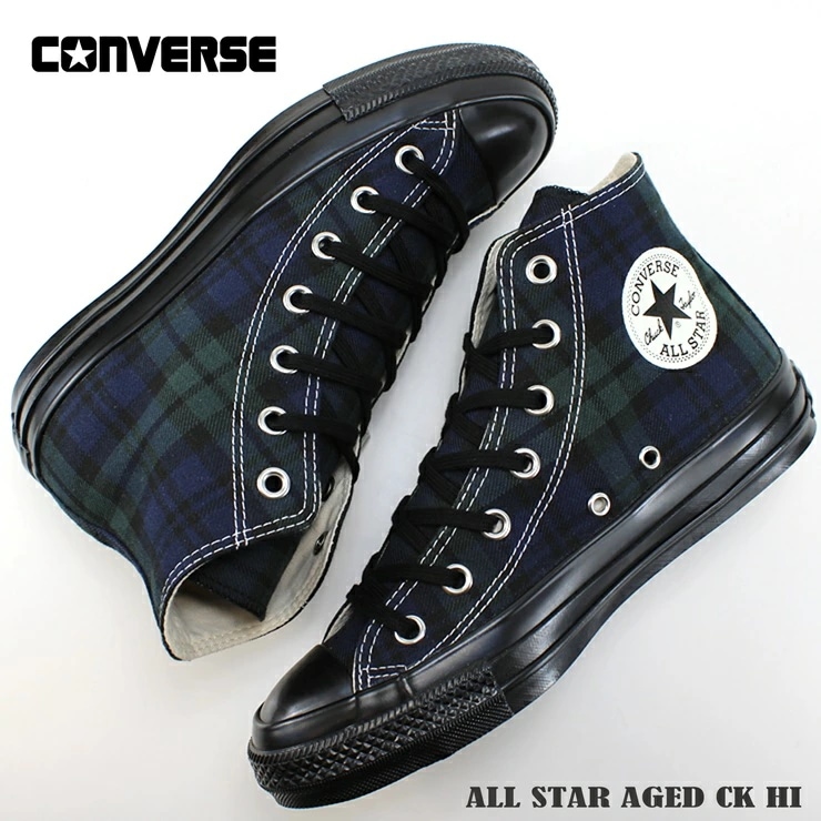 コンバース オールスター エイジド CK HI CONVERSE ALL STAR AGED CK HI ブラックウォッチ 31316550 レディース スニーカー ハイカット チェック柄 秋冬