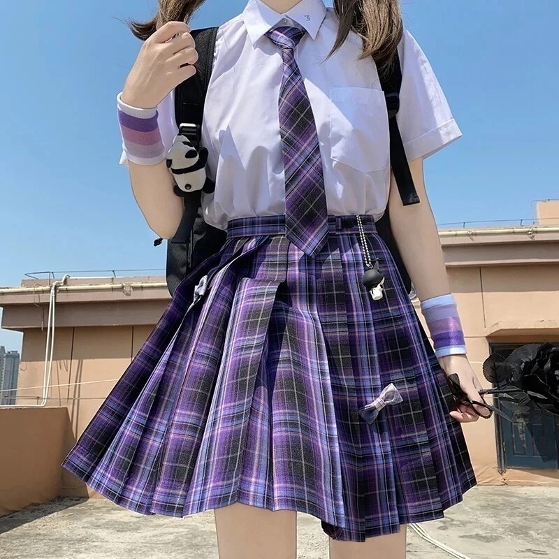 制服プリーツスカートチェック柄ミニチェックスカートスクールミニスカー