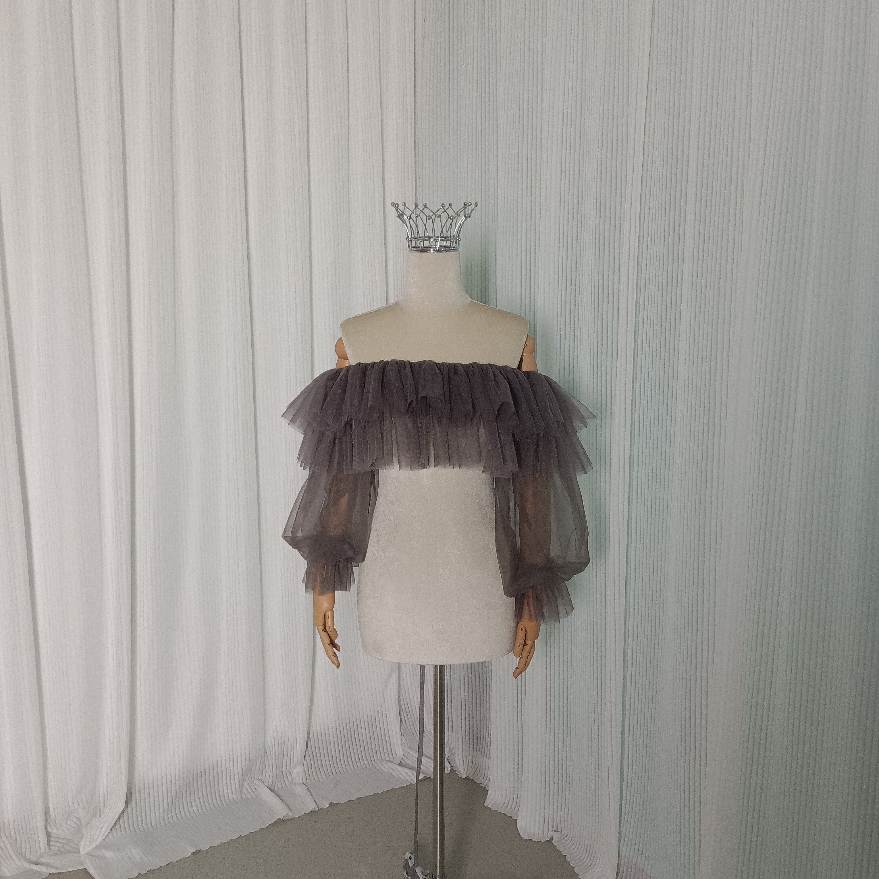 カラードレス パープル ソフトチュール オフショルダー 花嫁 前撮り エレガント