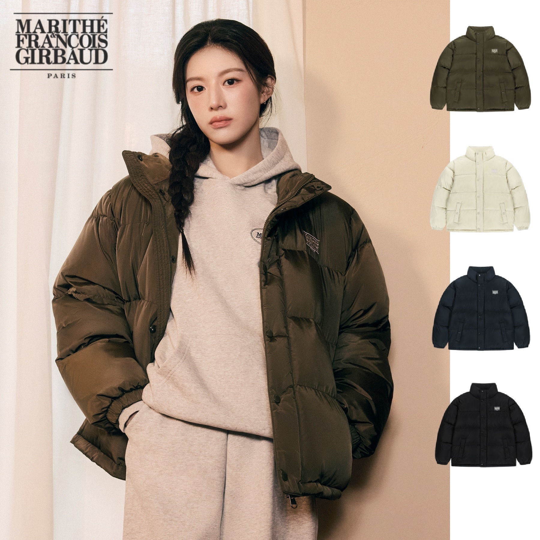 CLASSIC LOGO DOWN JACKET 4color(khaki/light beige/navy/black)