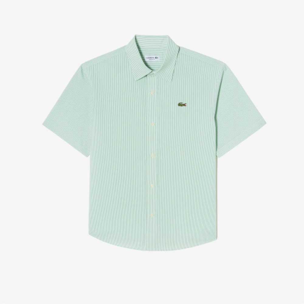 LACOSTE メンズコットンブレンド半袖シャツ [ミント]