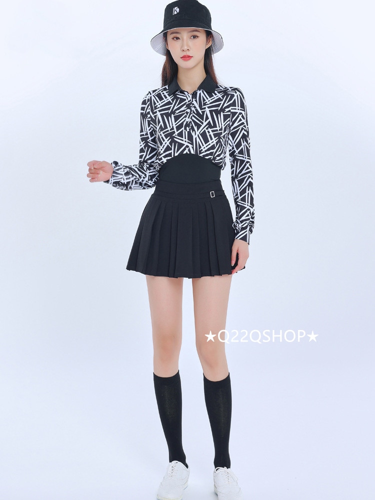 ゴルフウェア レディース スポーツウェア ゴルフスカート 長袖 つなぎ スカート 上下セット 大きいサイズ 黒 春夏 秋冬 速乾 韓国風 INS おしゃれ