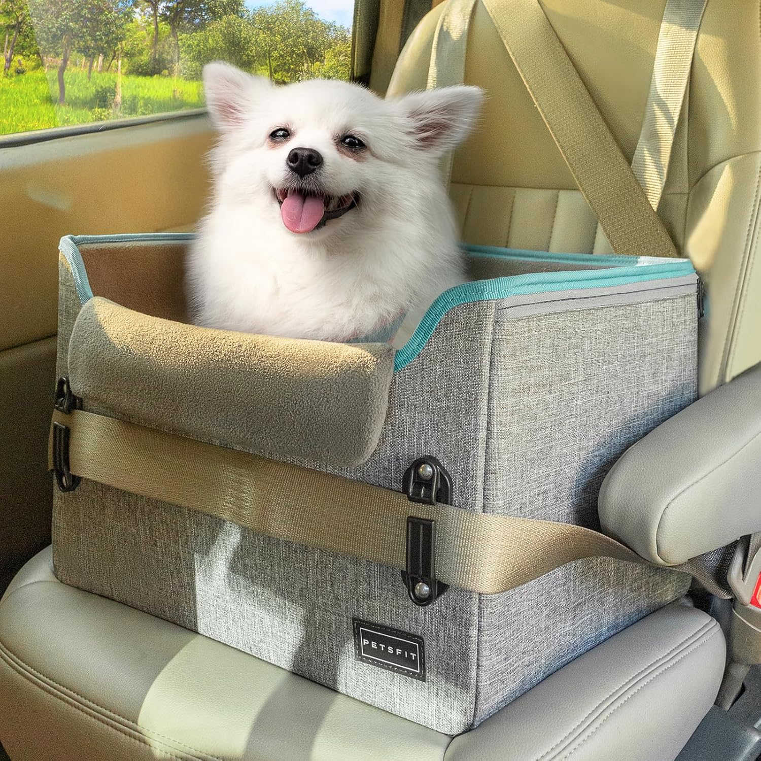 車用ペットシート 折り畳み式 高さ調節可能 二重安定設計 オックスフォード布製 灰色 Mサイズ