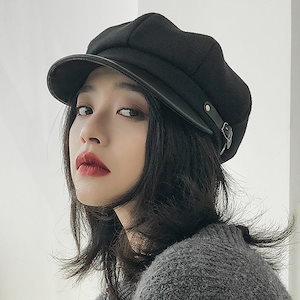 韓国ファッション レディース ブラック 黒 ホワイト 帽子 イ ベレー帽 チェック 秋 冬 クリスマ