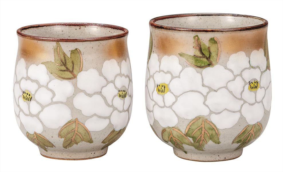 九谷焼いわたや 組湯呑白牡丹 K9-761