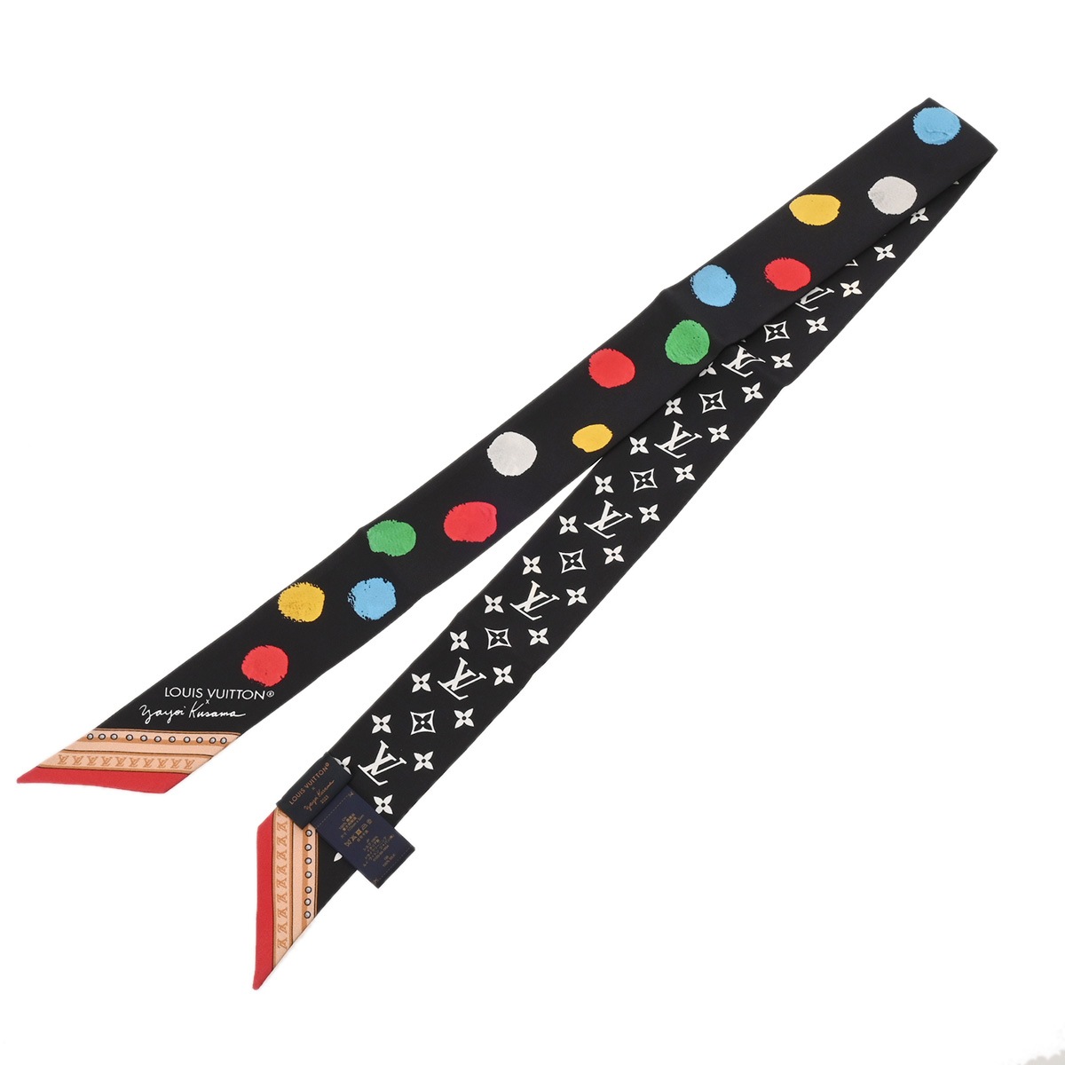 バンドー BB ペインティッド ドット 草間彌生コラボ ブラック M78485 レディース スカーフ Aランク 中古 銀蔵