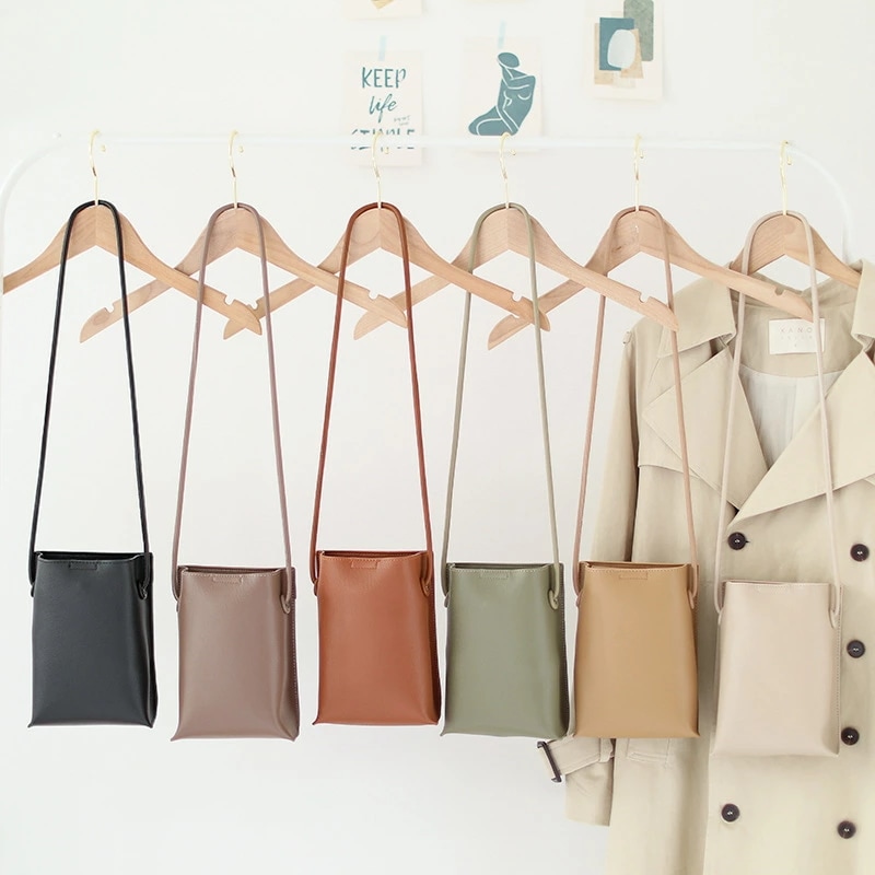 ミニバッグ 携帯ポーチ ショルダーバッグ 小物入れ 無地 可愛い レディース アパレル カジュアル 韓国 ファッション 雑貨 かわいい おしゃれ 北欧 送料無料 [K] (T)