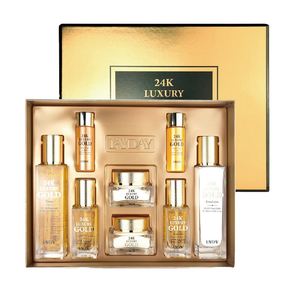 Layday 24K ゴールドスキンケア６点 韓国スキンケア セット 基礎化粧品セット / クリーム / アイクリーム / 化粧水 / アンプル