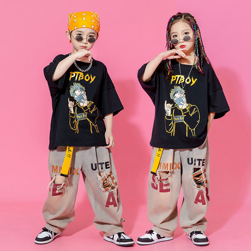 ストリートダンスのダンス服のジャズダンスのヒップホップのジャズの演出の服装の練習服のhiphopの子供の街のダンスのファッションの服のスーツ