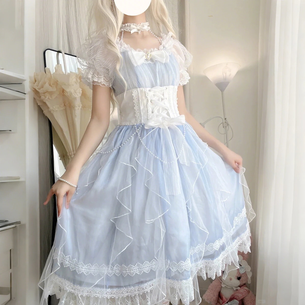 マーメイドの嘘 ロリータスカート 大人用 デイリードレス OP パフィードレス ロリータ プリンセススカート その他 和服 コスチューム