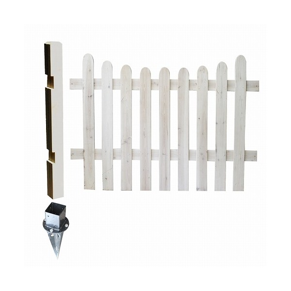 住まいスタイル SFPU1200E-UB-WHT ピケットフェンス U型 土中用連結セット ホワイト メーカー直送