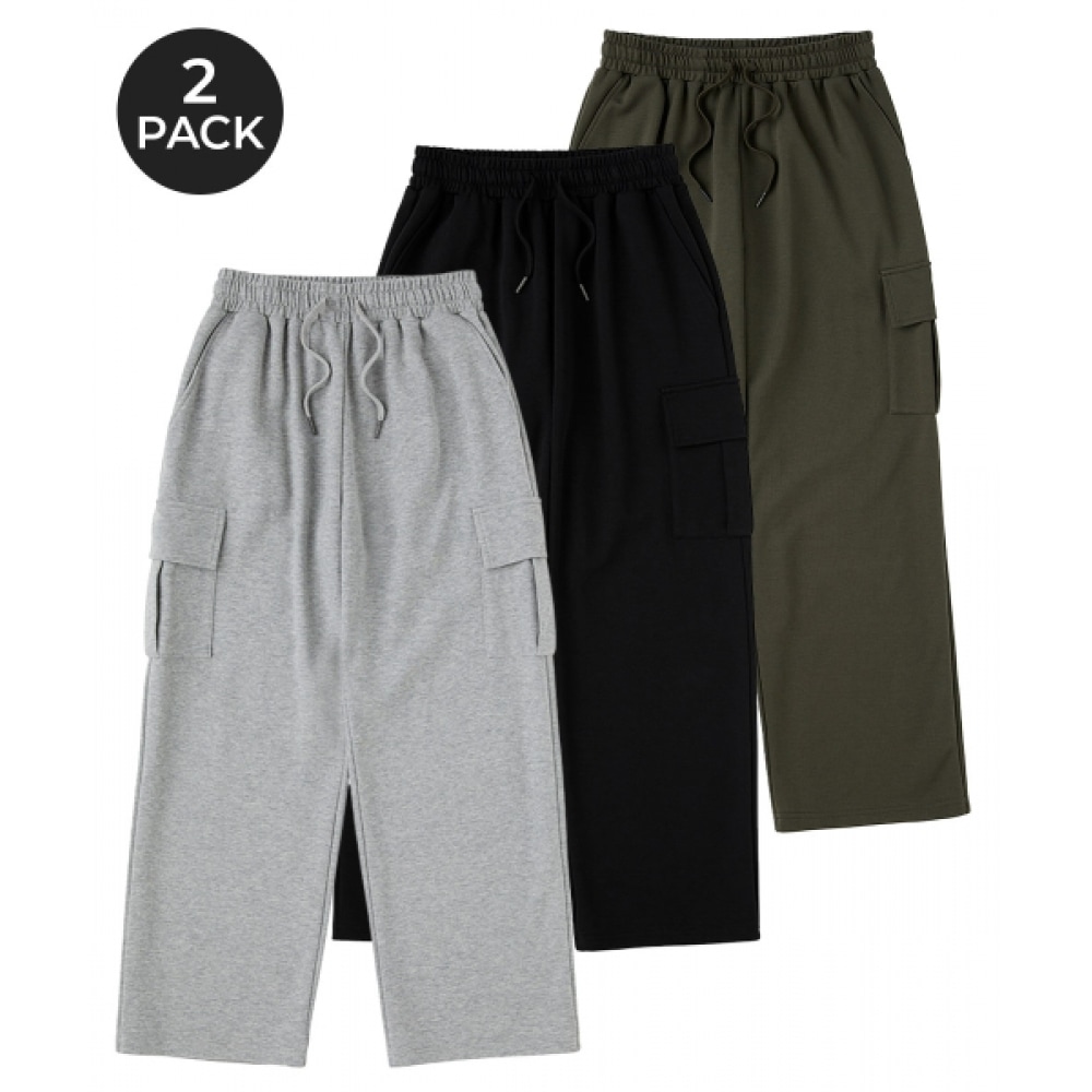 アーバネージ [2パック] ワンタックワイドカーゴスウェットパンツ (3COLOR)
