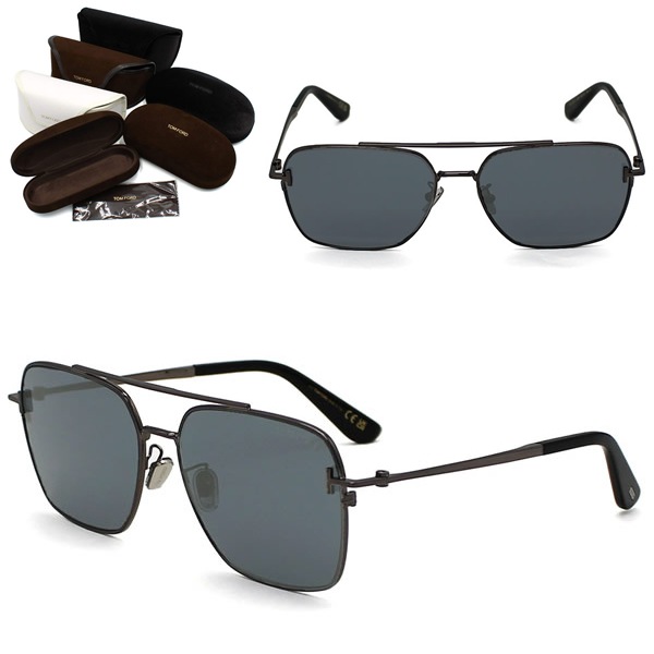 サングラス FT1291-K/S 08A 60 TF1291 サングラス EYEWEAR アジアンフィット ガンメタル ブラック グレー ユニセックス