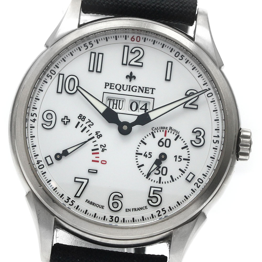 ペキネ Pequignet 9032713/30 ロワイヤル グランスポール チタン トア・フォンクション デイデイト 自動巻き メンズ _898062【中古】 242,450円