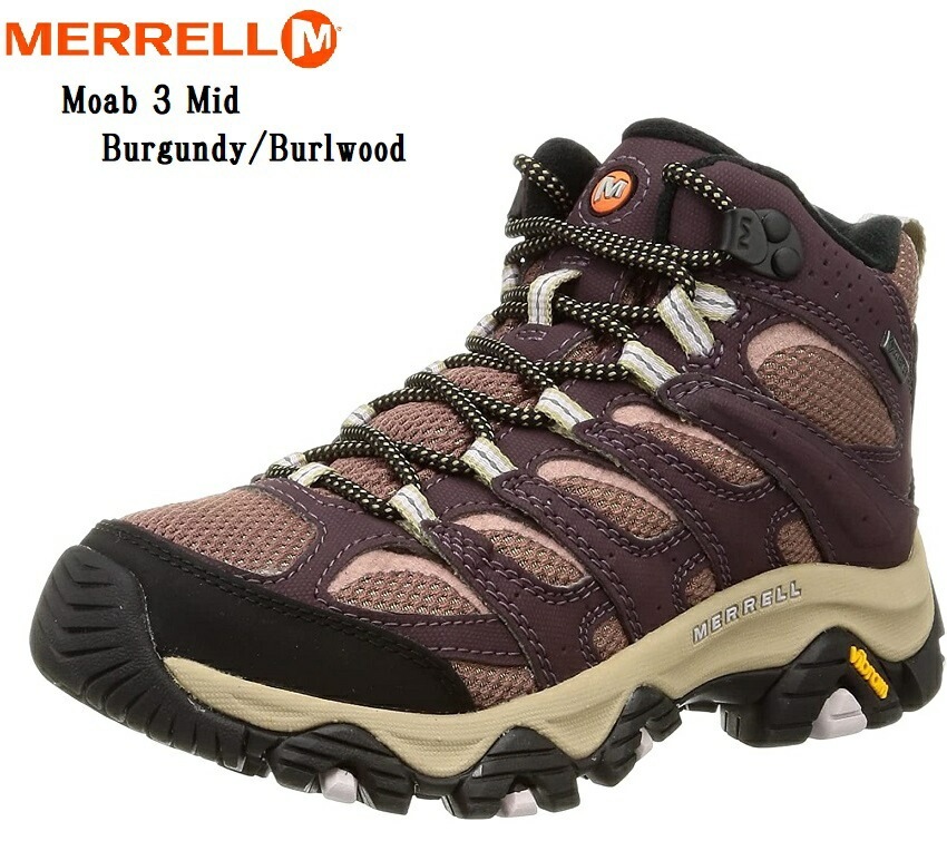(メレル)MERRELL Moab 3 Synthetic Mid Gore-Tex レディス J500182 J500184 アウトドアトレッキングカジュアルシューズ トレッキングからタウンユースま