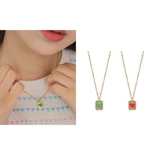 ラッキーハートネックレス/大学生ファッション 韓国人気ファッション 韓国ジュエリー 人気ジュエリー 韓国ファッション