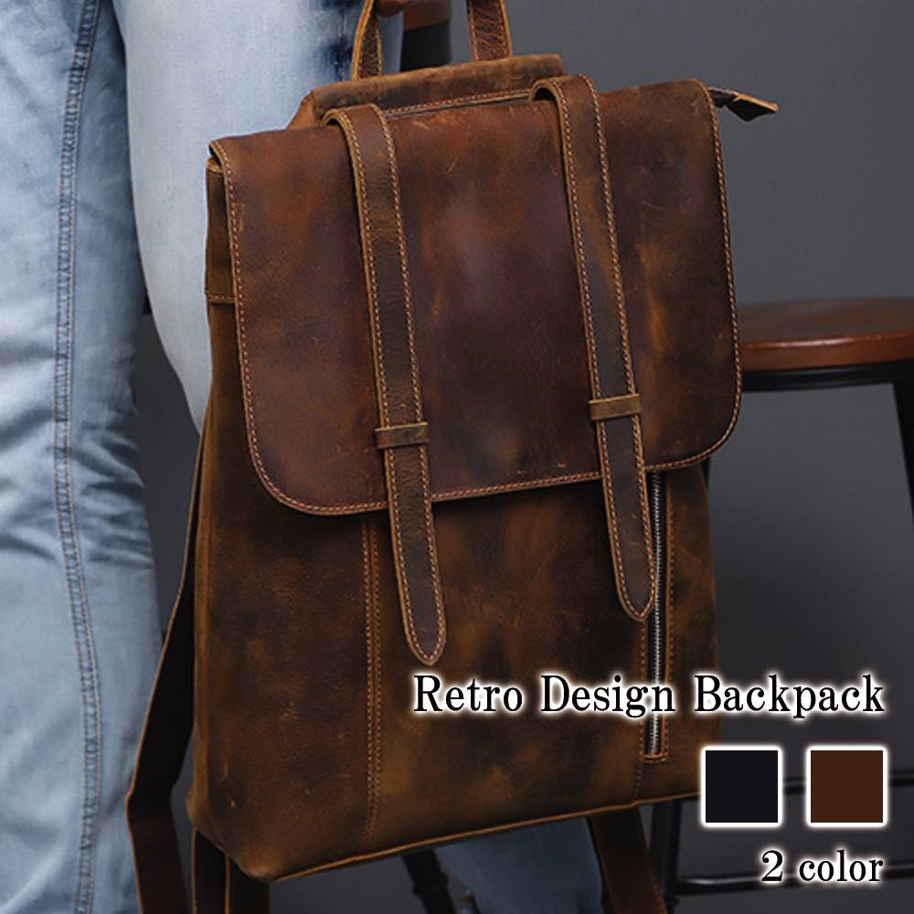 リュック メンズ レトロデザインバックパック 40代 大学生 軽量 10代 撥水 レザー 春 ブランド ビジネス 夏 ビジネスリュック バッグ 2WAY アウトドア リュックサック 革 スポーツ PC
