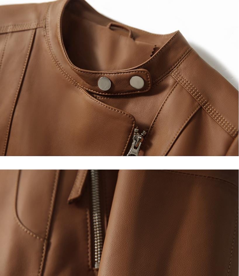 アウターダウンジャケットコートコート 本革 レザージャケット 革ジャン ダブルライダース ショート丈レディースファッション ジャケット 羊革