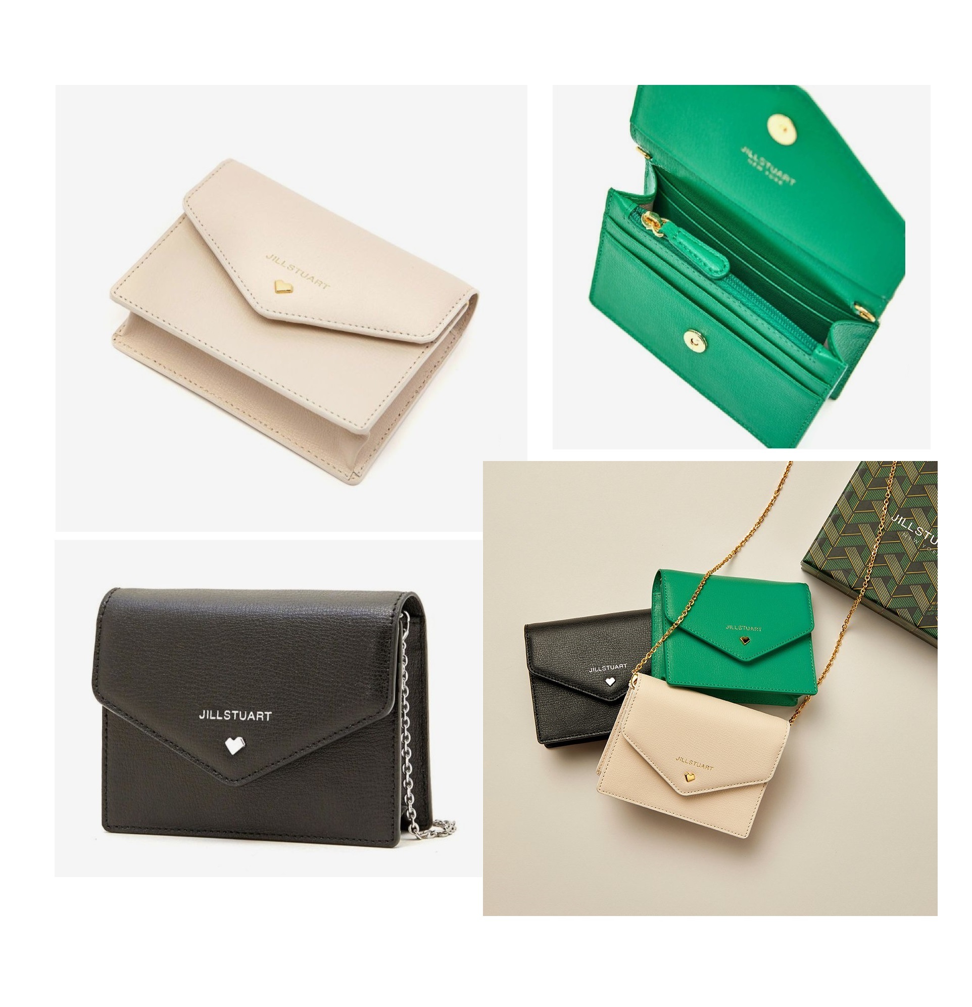 革ハートスタッド装飾チェーンマイクロバッグ