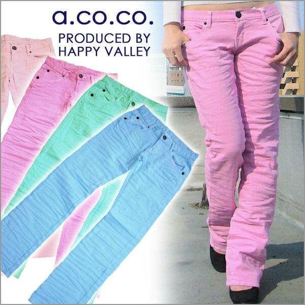 a.co.co. アココ レディース パステルカラー ボーイズパンツ