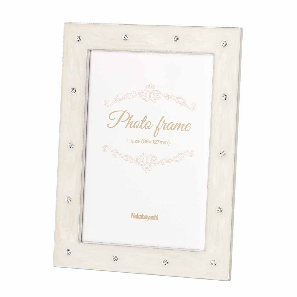 （まとめ買い）合金フレーム フォトフレーム シンプル L ホワイト F-TA-108-L-W [x3]