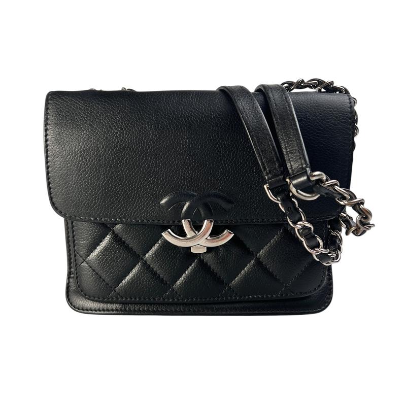 CHANEL シャネル ココマーク レザー ショルダーバッグ ブラック A-13132
