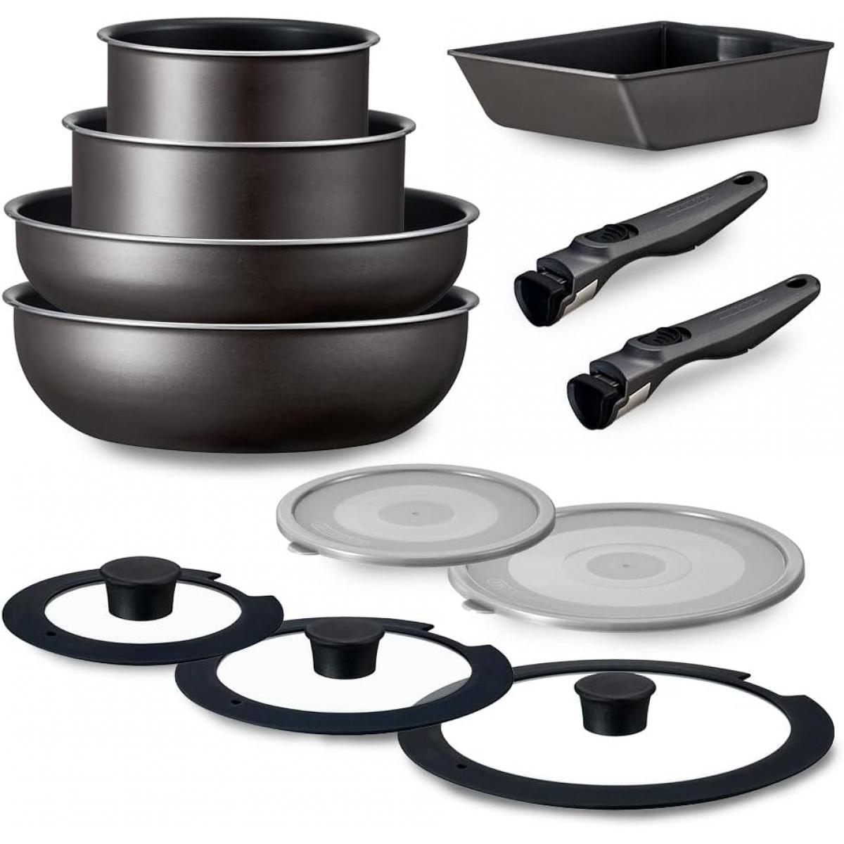 アイリスオーヤマ TERACOAT テラコート 12点セット EHDC-T12S グレイッシュブラウン　フライパン・鍋セット ガス・IH対応 オーブン可